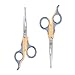 LIVINGO Professional Pet Grooming Scissors for Cats & Dogs, Titanium Coated Safe Rounded Tip and Micro Serrated Trimming Shears for Animal Face, Nose, Ear and Paw Hair, 2 Pack 6.5 inch