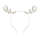 Wiipu Christmas Gift Hairbands Rhinestone Alloy Deer Horn Antler Shape Headbands(D908)