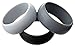 Mens Valentine's Day Gift-Silicone Wedding Ring Wedding Band - 3 Rings Pack - 8.7mm Wide (2mm Thick) - Black, Gray, Light Gray