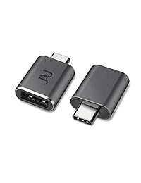 Adaptador USB C a USB 3.0 de 2 unidades, JAJ tipo C a USB A 3.0 adaptador de aluminio con velocidad de transferencia de fecha de hasta 5 Gbps, Thunderbolt 3 a USB 3.1 adaptador hembra OTG compatible con MacBook Pro, Samsung Gala