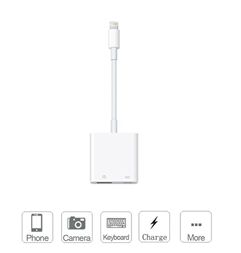 Lightning to USB Camera Adapter,FA-STAR Lightning to USB 3.0 Female Adapter Cable With USB Power Interface Data Sync Charge Cable For iPhone iPad,No App Required