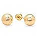 Dazzlingrock Collection 14k Ball 4mm Stud Earrings with Screw Backings, Yellow Gold