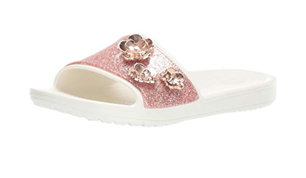 pink glitter crocs women's