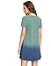 ROMWE Women's Tunic Swing T-Shirt Dress Short Sleeve Tie Dye Ombre Dress Green Large