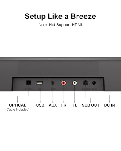 ULTIMEA 7.1ch Sound Bar with Subwoofer, Virtual Surround Sound System for TV, Sound Bar for Smart TV with 4 Surround Speakers, Peak Power 330W, TV Soundbar with App Control, Opt/AUX/BT, Aura A40