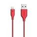 Anker Powerline Lightning Cable (3ft), MFi Certified High-Speed Charging Cord Durable for iPhone Xs/XS Max/XR/X / 8/8 Plus / 7/7 Plus, and More (Red)