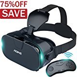 VR headset with Bluetooth Remote Controller AOINE F3 Virtual Reality Headset / Gamepad for Large Viewing Immersive Experience VR Goggles 3D Movies / Games in Smartphones with 4.7-6.2 inch Screen