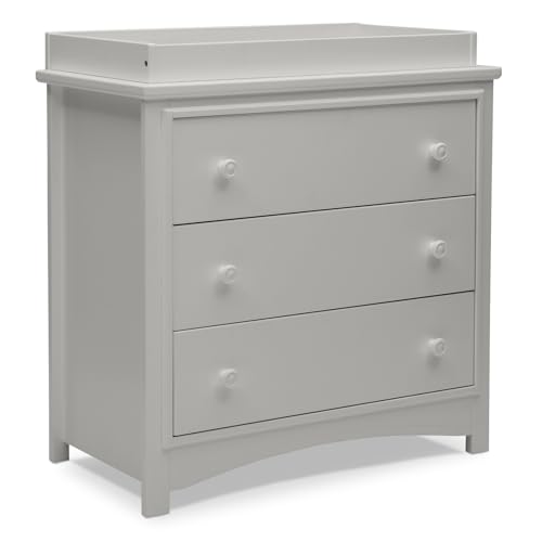 Delta Children Perry 3 Drawer Dresser with Changing Top and Interlocking Drawers,