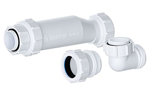 nuie E323 Accessory Modern Bathroom Waste Trap for Furniture Basins, 54mm x 54mm x 266mm, White