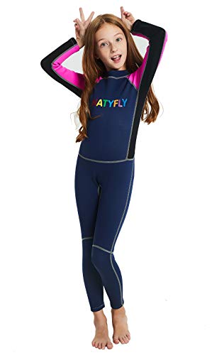 image for NATYFLY Neoprene Wetsuits for Kids Boys Girls Back Zipper One Piece Sw