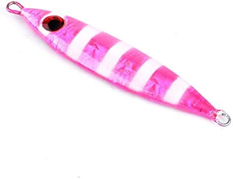 Colorful 3D Fish Eye Road Asia Stripe Bait Sink Slow Jigging False Luminous Fishing Bait Hard Lead with Scuba Diving Lures