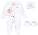 Lilax Baby Girl Jewels Crown Layette 3 Piece Gift Set 3-6 Months Pink