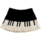 Y2K Mini Piano Skirt Emo Women Harajuku Coquette Aesthetic Grunge Black White Goth Short Skirts