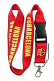 Barcelona F. C. ~ Deluxe Lanyard Keychain (Red) w/ Clasp