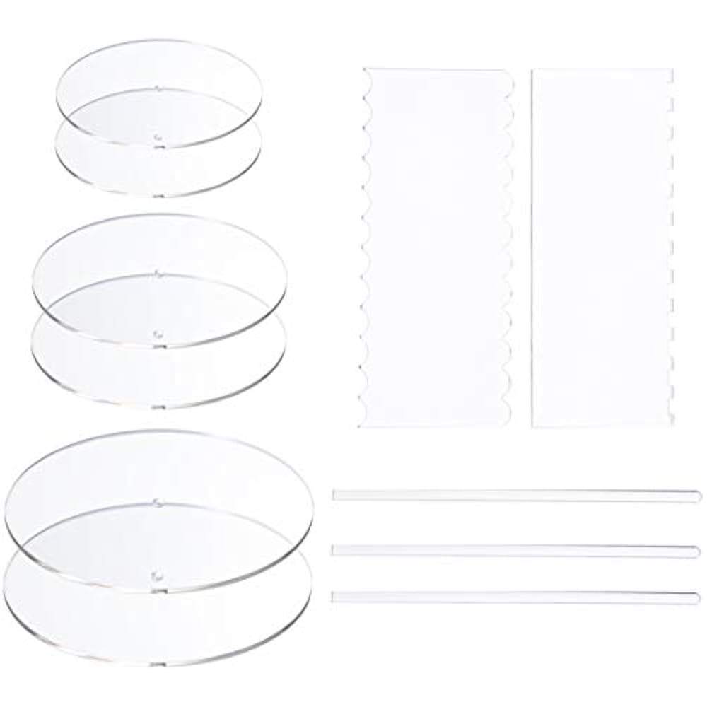 AQUIVER Acrylic Round Cake Disk Set Discs Circle Base Boards Center