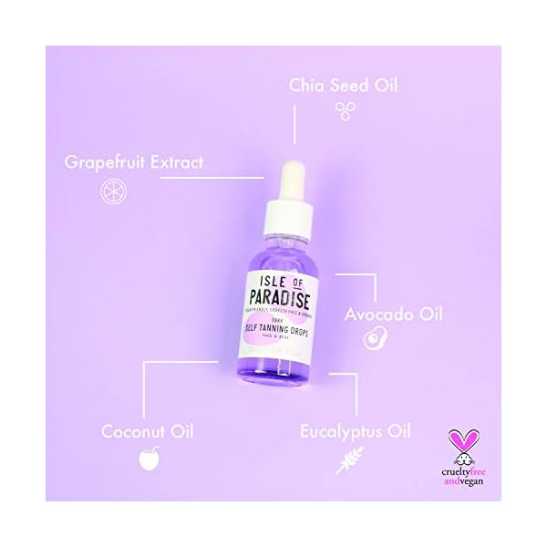 Isle of Paradise Self Tan Drops Dark (30 ml) Add Self Tanning Drops to Skin Care Natural Ingredients & Vegan