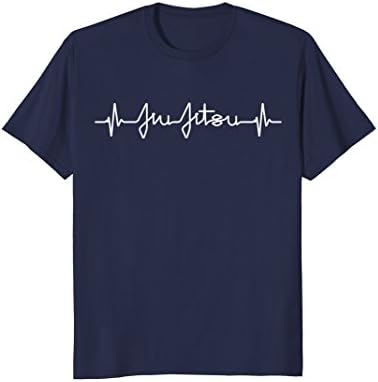 Mens Brazilian Jiu Jitsu Heartbeat T Shirt MMA BJJ Pulse EKG Tee Small Navy