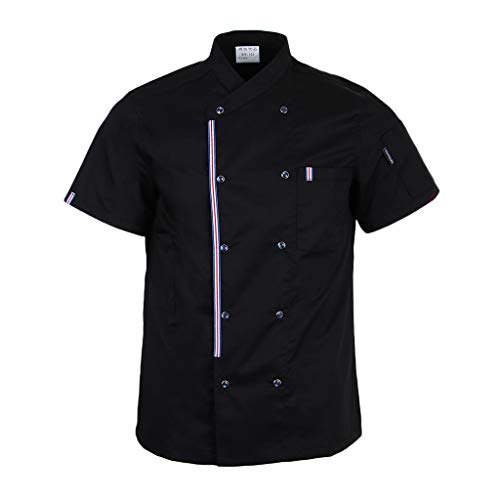 image for Prettyia Breathable Summer Chef Jackets Coat Short Sleeves Kitchen Uni