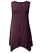 URBANCLEO Womens Round Neck Sleeveless eLong Tunic Top Shirt Plum XLarge