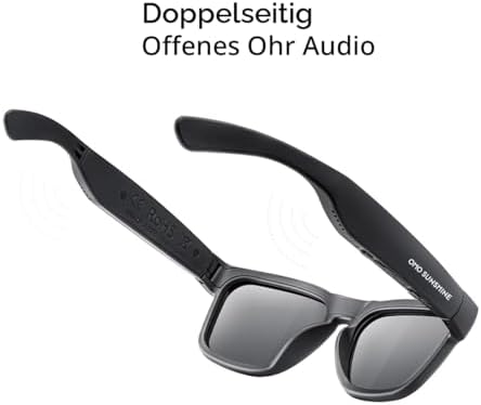 Audio Sunglasses,Voice Control and Open Ear Style Listen Music and Calls with Volumn UP and Down, Bluetooth 5.0 Smart Glasses and IP44 Waterproof Feature for Outdoor Sports
