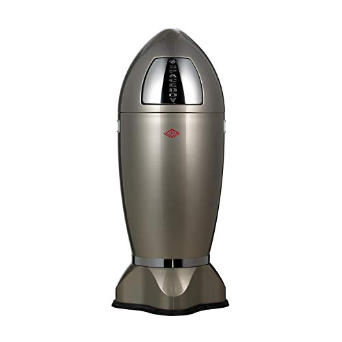 Wesco Spaceboy XL Powder Coated Steel Waste Bin, 35 Litre, Silver