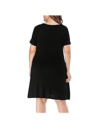 HBEYYTO - Vestido holgado de manga corta para mujer, con bolsillos (XL-5XL)