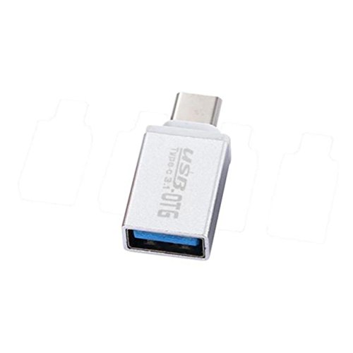 Elaco Fast Charger USB to Type C USB 3.1 Data Adapter Compatible with Samsung Galaxy S8 / S8 Plus (Silver)