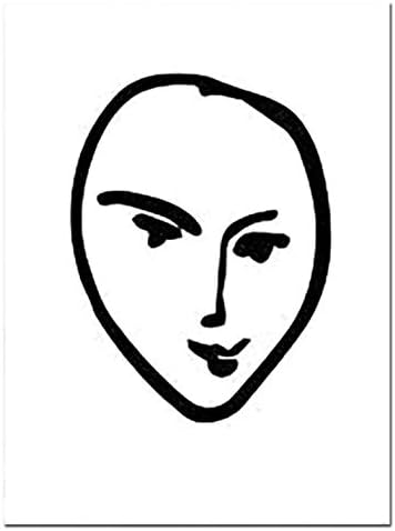 N P Henry Matisse Abstrait Portrait Affiche Imprime Femme Visage Ligne Oeuvre Toile Peinture Noir Blanc Minimaliste Mur Art Photo 50 70cm Sans Cadre Amazon Fr Cuisine Maison