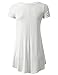 URBANCLEO Womens V-Neck eLong Tunic Top Mini T-shirt Dress IVORY 2XLARGE