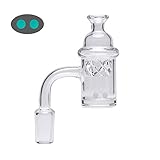 18mm Male 90 Degree 4mm Wall Thick Quartz with Glow Ball Glass Collector