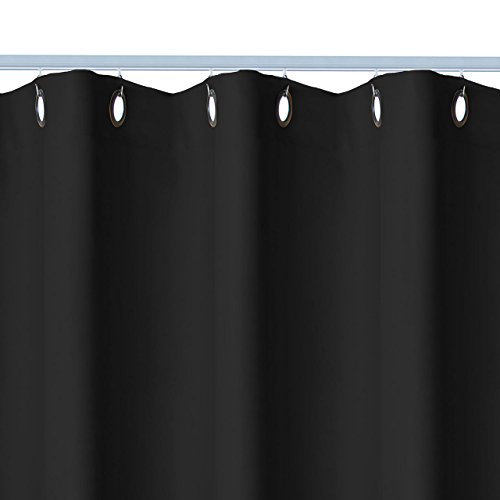 RoomDividersNow Premium Heavyweight Ceiling Track Room Divider Kit - XX-Large A, 8ft Tall x 12ft - 14ft Wide (Midnight Black)