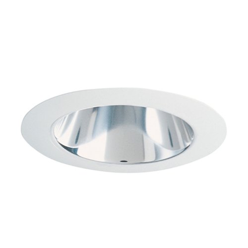 Juno Lighting 447C-WH 4-Inch Adjustable Cone Recessed Trim, Clear Alzak with White Trim