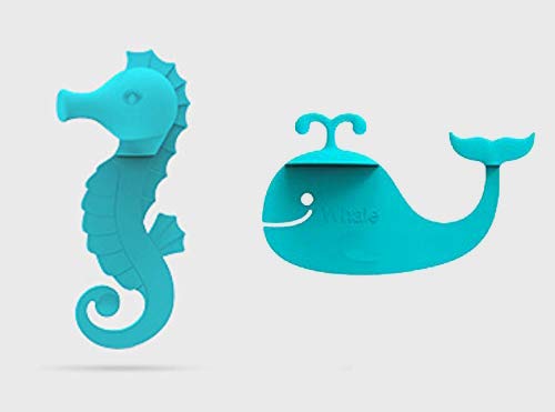 Whalemark and Hippo Bookmark - Cool Animal Bookmark Set (2 Pcs) Whale and Hippocampus Shapes by Taygate Design (Whale+ Hippocampus(Blue))