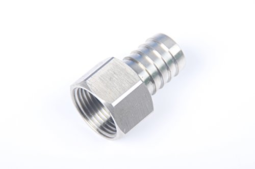 LTWFITTING Bar Production Stainless Steel 316 Barb Fitting Coupler 3/4" Hose ID x 3/4" Female NPT Air Fuel Water (Pack of 5)