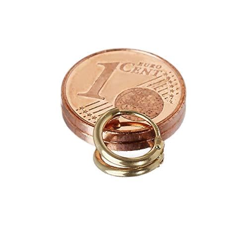 NKlaus SET 2x PAIR real GOLD GENTLEMEN hinged creole earring earrings 9,0 mm 40220