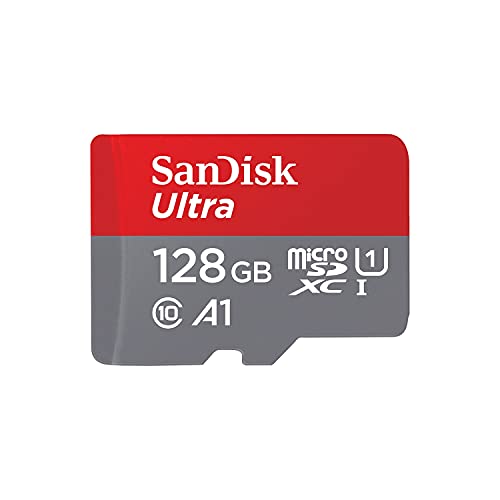 SanDisk Ultra 128GB microSDXC Memory Card + SD Adapter with A1 App Performance Up to 120MB/s, Class 10, UHS-I