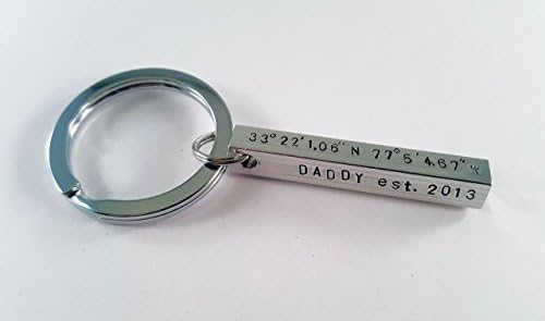 Personalized Key Chain, Silver, Valentine's Day, Key Chain for Dad, Gift for Father, Grandpa, New Father Gift, Engraved Key Ring
