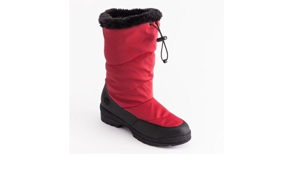 red bottom winter boots