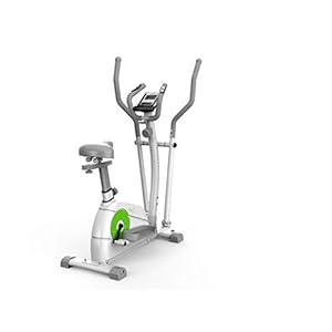 Limepeaks Fitness – LMP-1001 (White) Compact 2-In-1 Dual Action Indoor Elliptical Cross Trainer and Cycling Machine with 8 Resistance Levels Adjustable Seat Digital Monitor and Tablet Holder