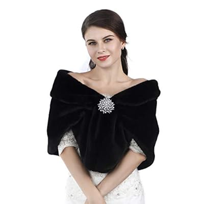 Aukmla Women's 1920s Brown Faux Fur Shawl Bridal Wedding Fur Wraps and Shawls Faux Mink Shawl for Bridesmaids Aukmla Women's 1920s Brown Faux Fur Shawl Bridal Wedding Fur Wraps and Shawls Faux Mink Shawl for Bridesmaids