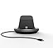 RND Fast Charging Type-C (USB-C to USB-C) Dock for Google (Pixel/Pixel XL), LG, Samsung Galaxy (S9, S9 Plus, S8, S8 Plus, Note)(Works with Rugged/Slim Cases/and no Cases) (Black w/Silver Trim)