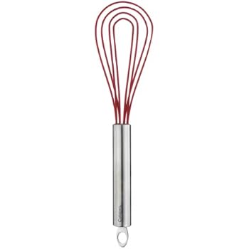 Cuisipro 10-Inch Silicone Flat Whisk, Red