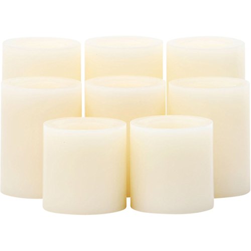 Candle Impressions Set of 8 Patented Faux Wick Cream Wax Battery
