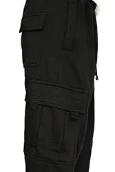 Men's Cargo Sweatpants Casual Fleece Joggers Loose