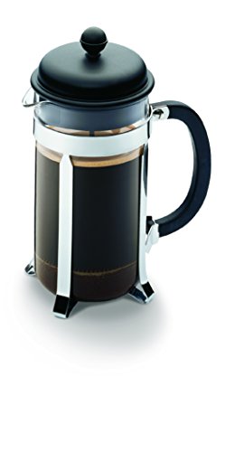 Bodum Caffettiera French Press Coffee Maker, Black Plastic Lid and Stainless Steel Frame, 8-Cup, 34-Ounce