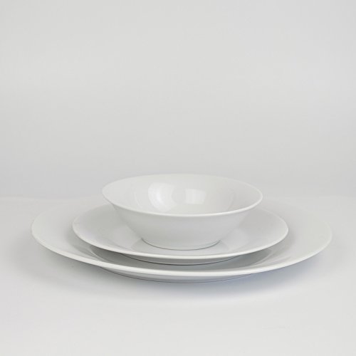 image for Winnsoma Elegante 18-Piece White Porcelain Dinnerware Set, Service For