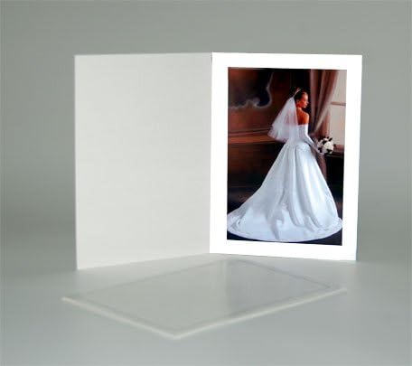 Cardboard Photo Folder for a 5x7 Photo - White Stock - Pack of 50