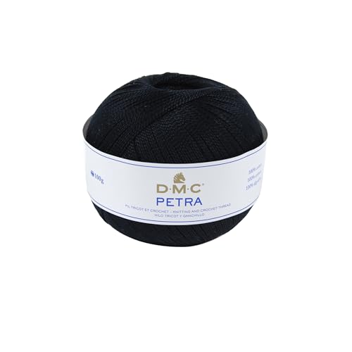 DMC Petra Yarn, 100% Cotton, Black (5310), Size 5