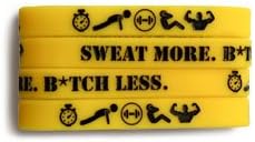 Sweat More. B*tch Less Motivational Fitness Wristband