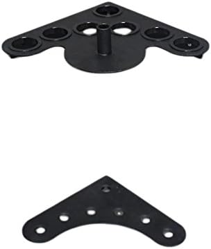 Black Metal 7 Cue 2 pc Corner Wall Rack with Cone Holder